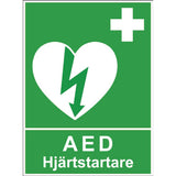 Skylt hjärtstartare